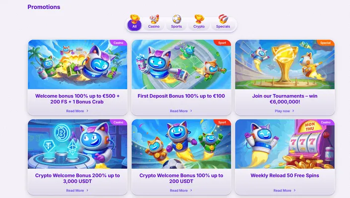 Robocat Casino Bonus und Freispiele Screenshot